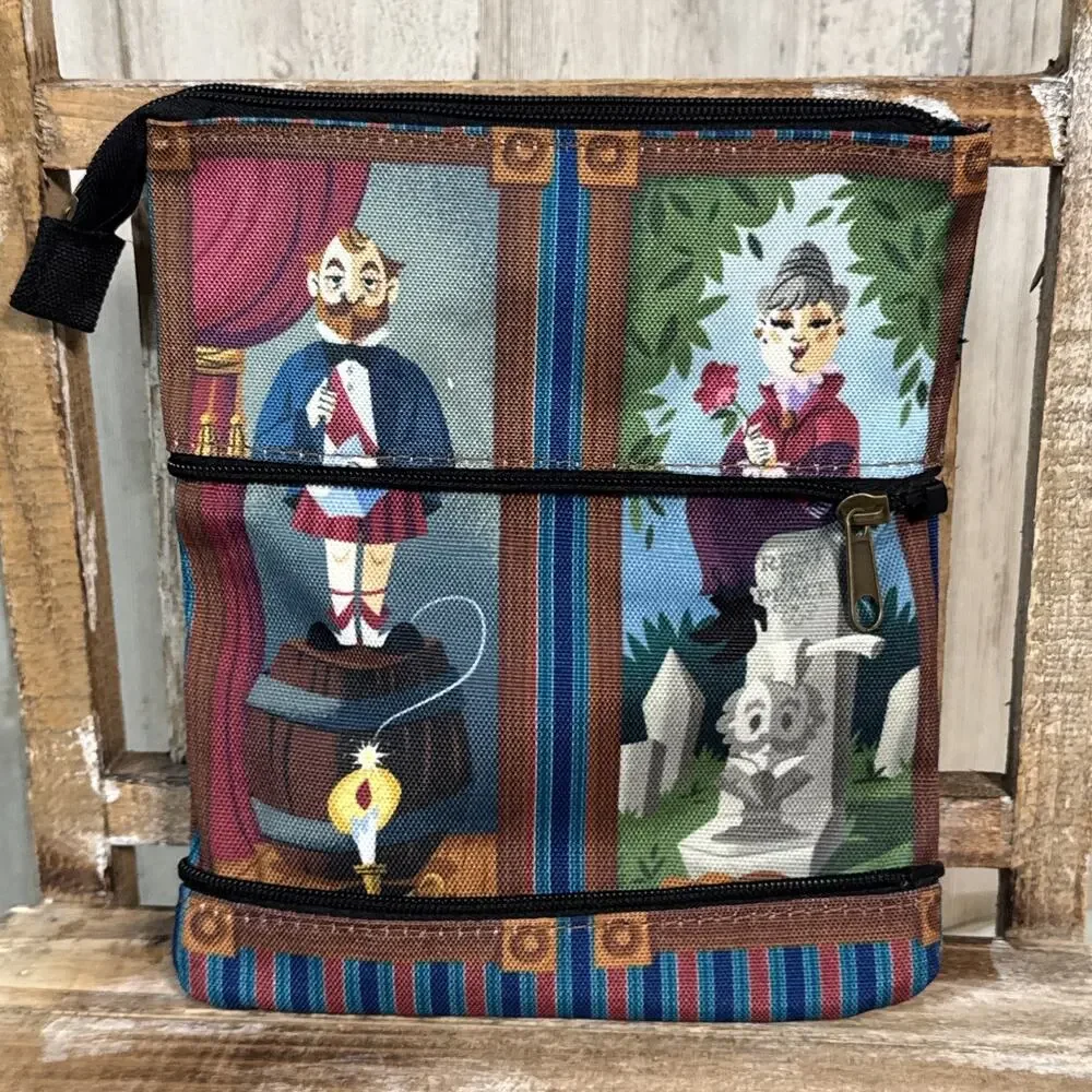 Disney Parks Haunted Mansion Stretching Room Portraits Expandable Zip Bag - NWOT